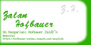 zalan hofbauer business card